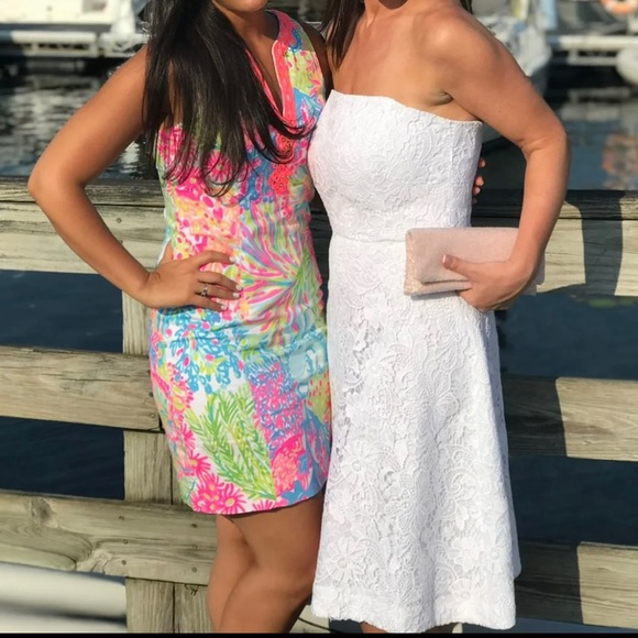 Lilly Pulitzer White Strapless Size: 4 - Picture 4 of 6